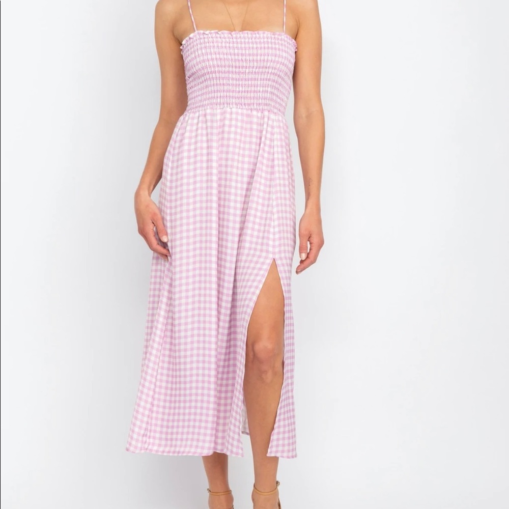 RESA PINK GINGHAM DRESS